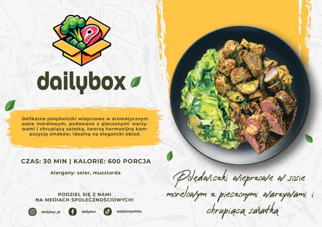 Polędwiczki wieprzowe w sosie morelowym z pieczonymi warzywami