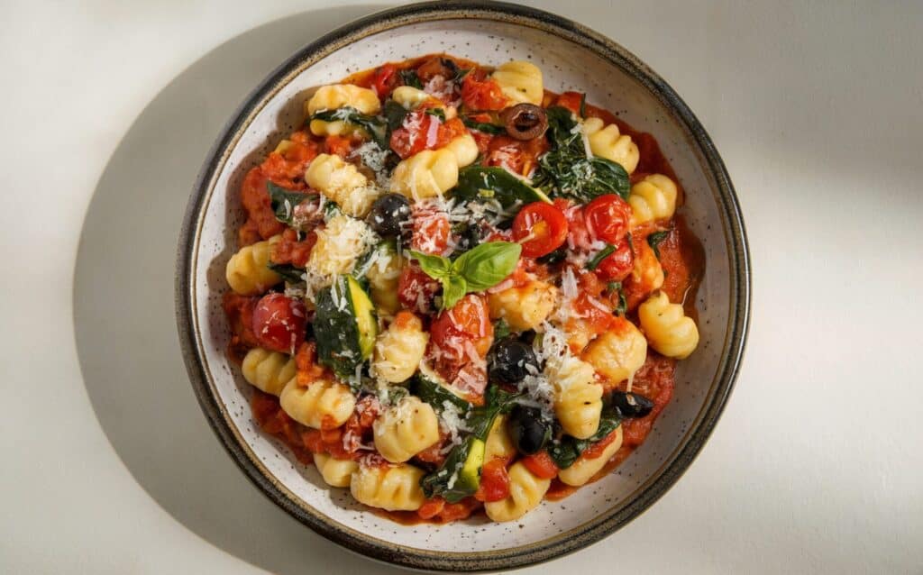 Gnocchi z Warzywami w Stylu Śródziemnomorskim z Bazylią
