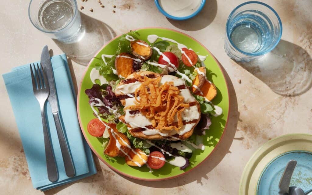 BBQ Kurczak z Serem i Sałatką z Batatów