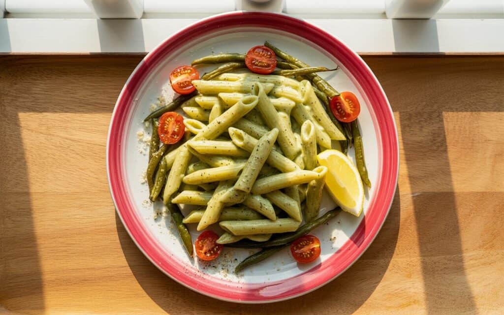 Kremowe Pesto z Pieczonymi Pomidorami i Fasolką